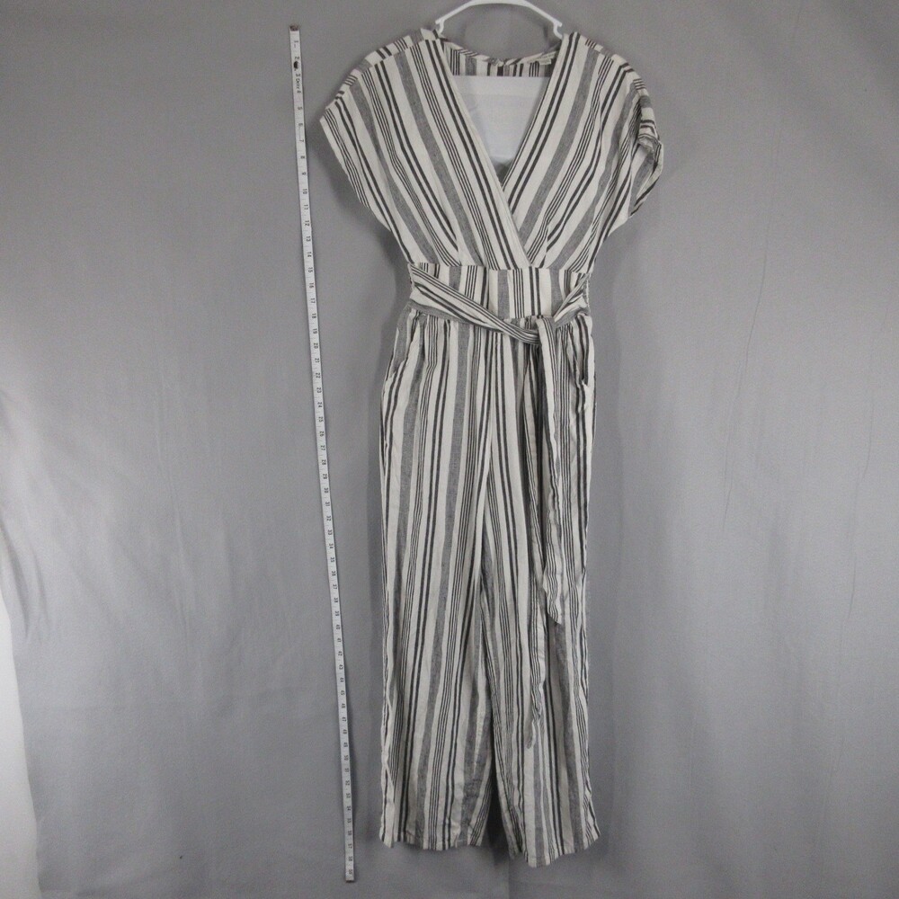 American Eagle Outfitters Jumpsuit Womens XS White Striped Tie Belt Wide Leg
